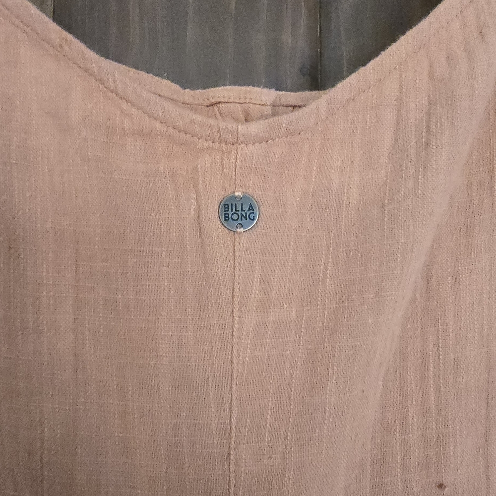 NWT Billabong Daydream Coral  Rust Tan Jumpsuit Button Front Tab Overall M - Picture 10 of 16